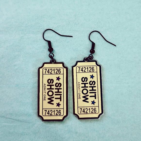 🔮3/$15 Shit Show Raffle Ticket Earrings - Picture 1 of 4